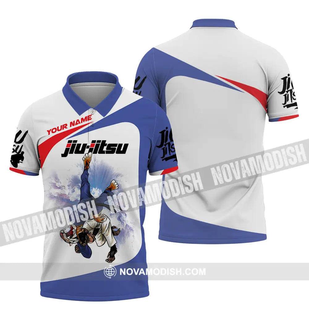Unisex Shirt - Custom Name Fight Jiu Jitsu Shirt Polo Shirt / S T-shirt