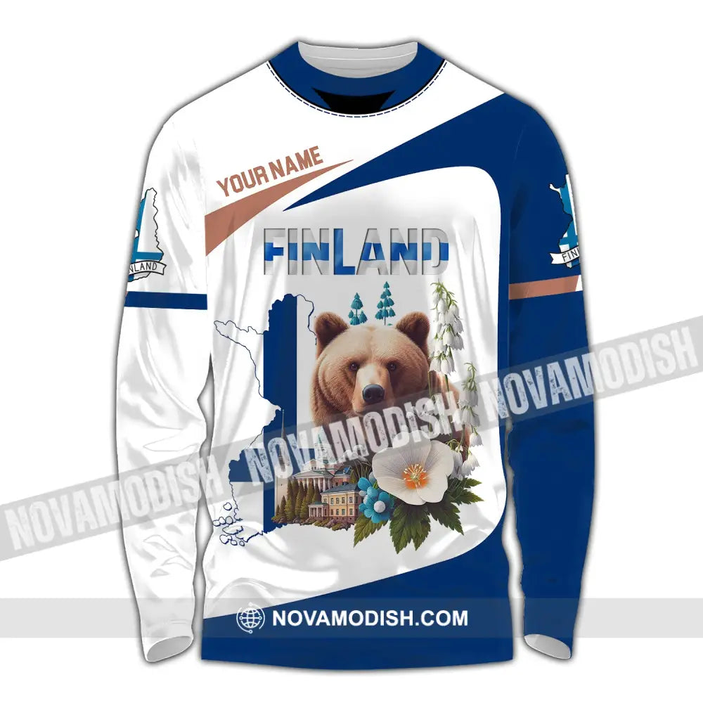 Unisex Shirt Custom Name Finland Polo Long Sleeve Gift / S T-Shirt