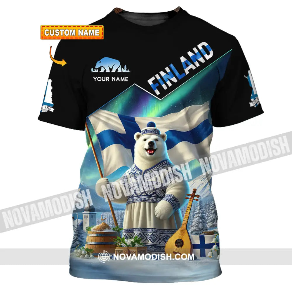 Unisex Shirt Custom Name Finland T-Shirt Lover Gift T-Shirt