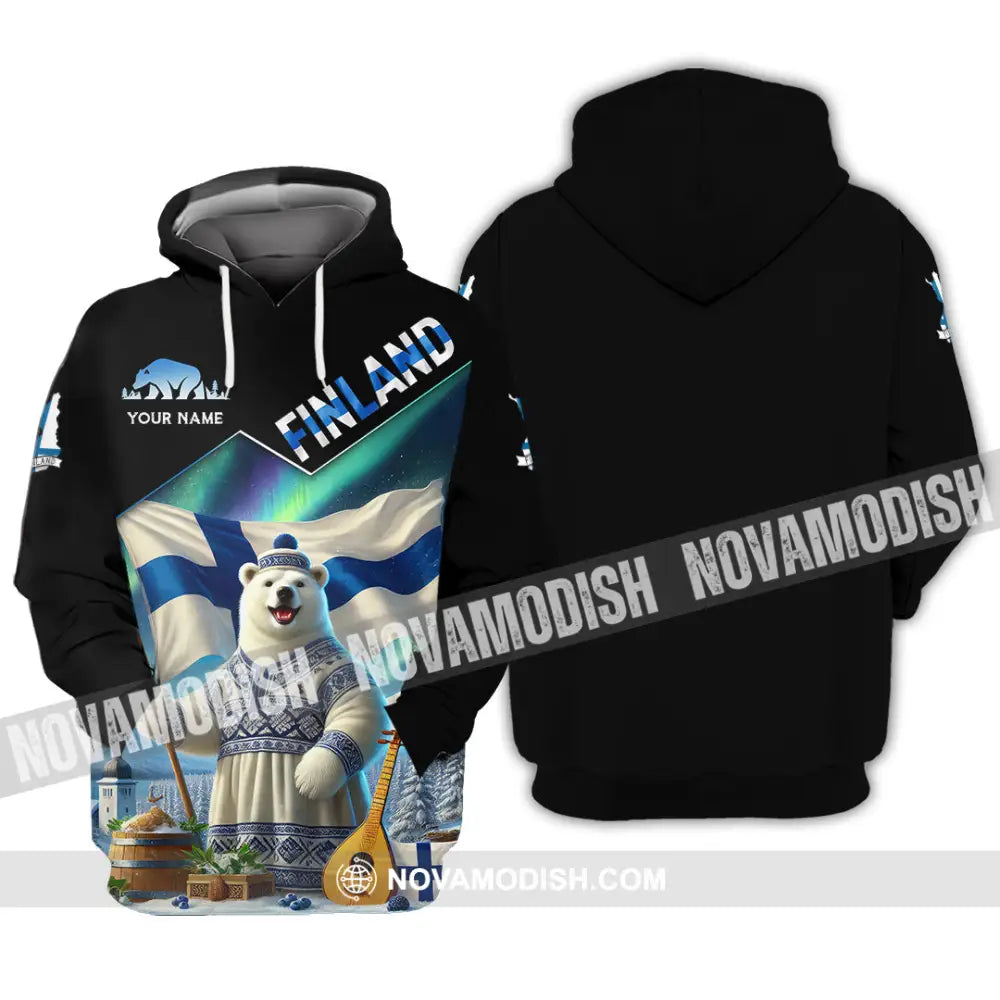 Unisex Shirt Custom Name Finland T-Shirt Lover Gift Hoodie / S T-Shirt