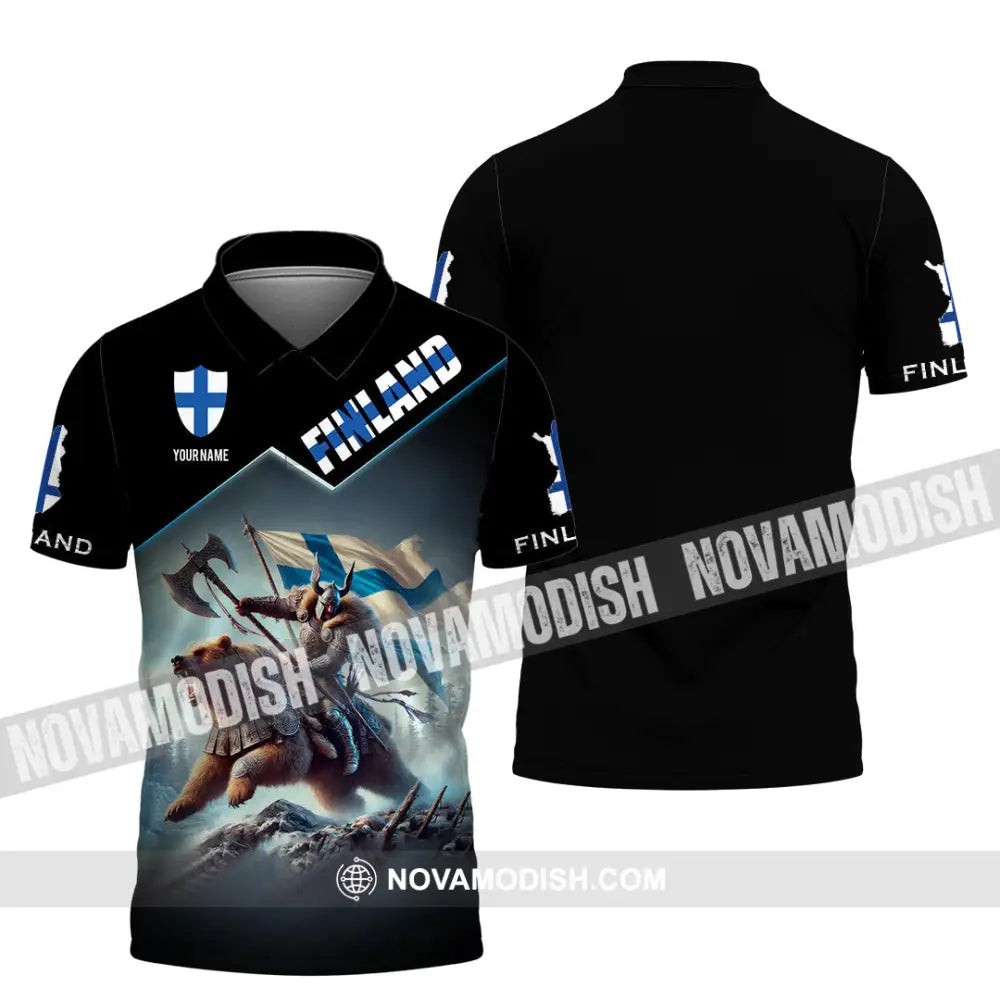 Unisex Shirt Custom Name Finland T-Shirt Lover Gift Polo / S T-Shirt