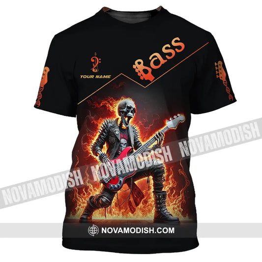 Unisex Shirt - Custom Name Fire Bass T-Shirt / S T-Shirt