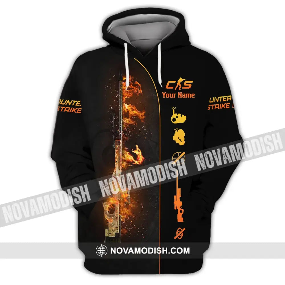 Unisex Shirt - Custom Name Fire Cs Hoodie / S T-Shirt