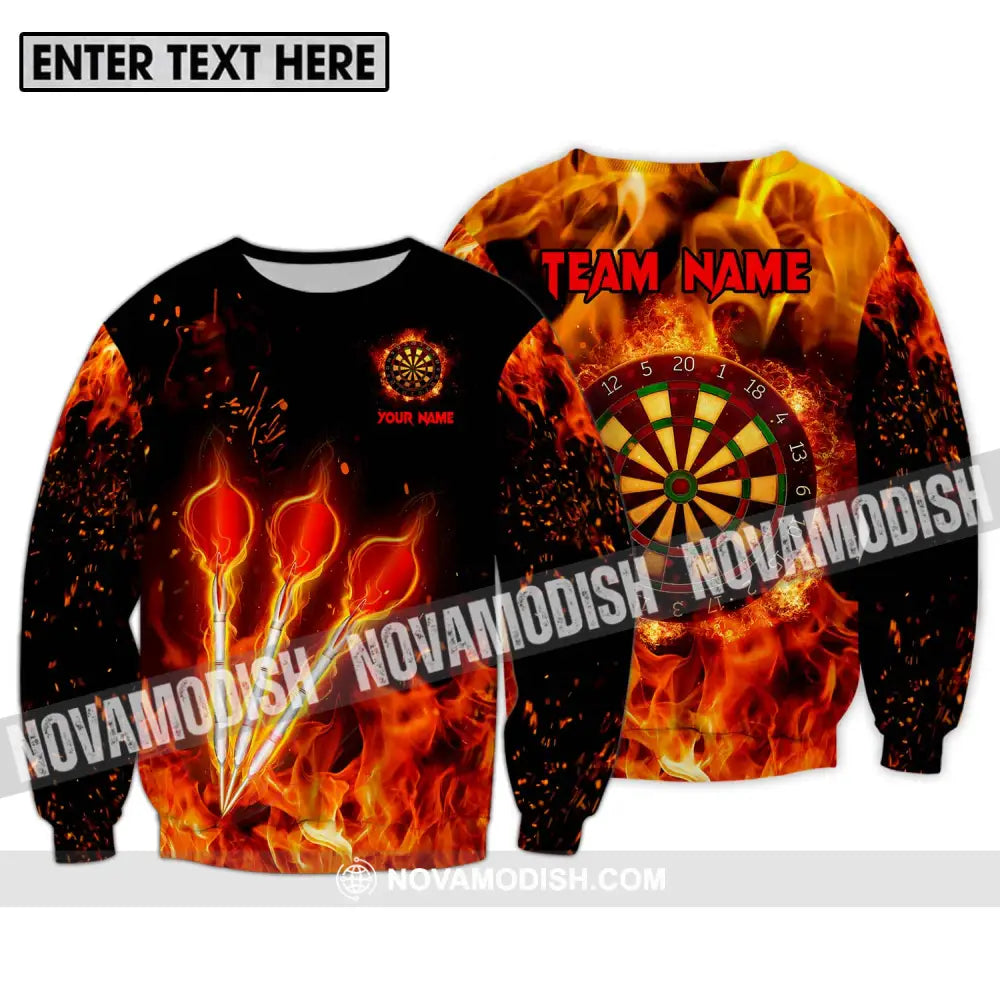 Unisex Shirt - Custom Name Fire Darts Shirt Long Sleeve / S T-shirt