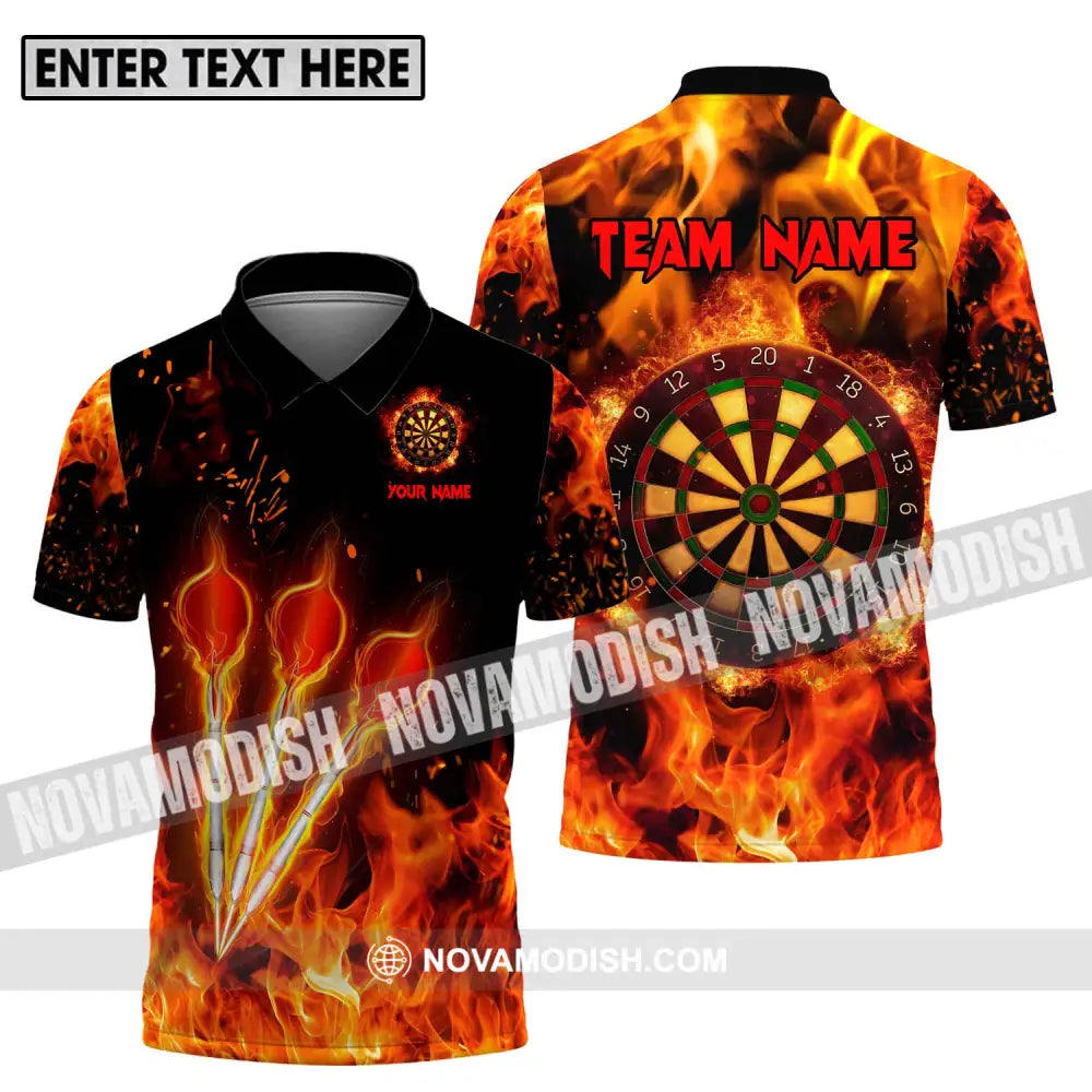 Unisex Shirt - Custom Name Fire Darts Shirt Polo Shirt / S T-shirt