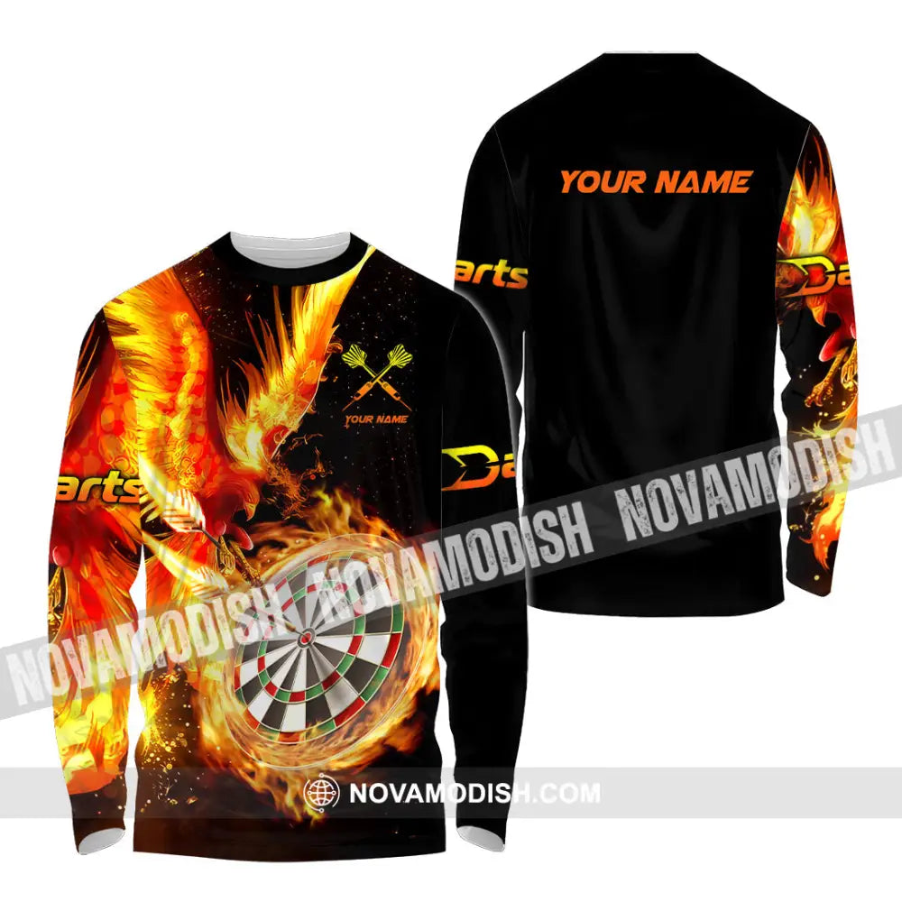 Unisex Shirt - Custom Name Fire Darts Sport Shirt Long Sleeve Shirt / S T-shirt