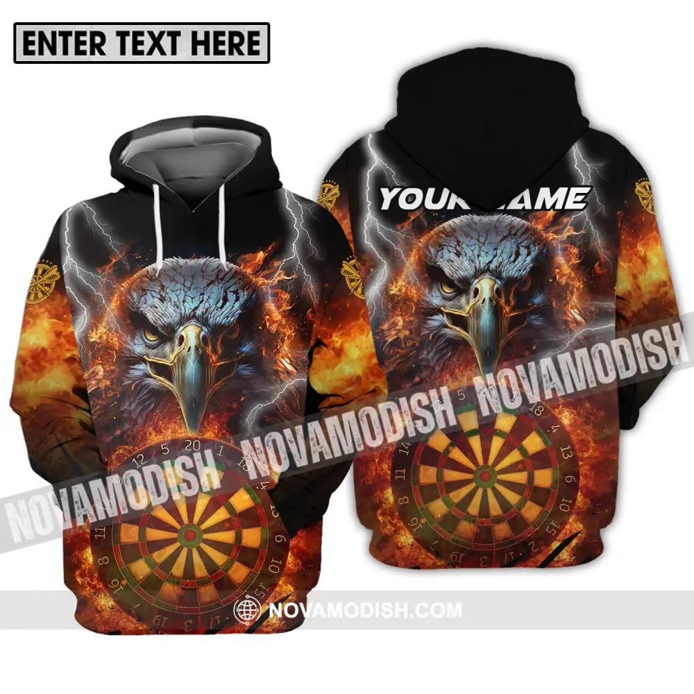 Unisex Shirt - Custom Name Fire Eagle Darts Shirt Hoodie / S T-shirt
