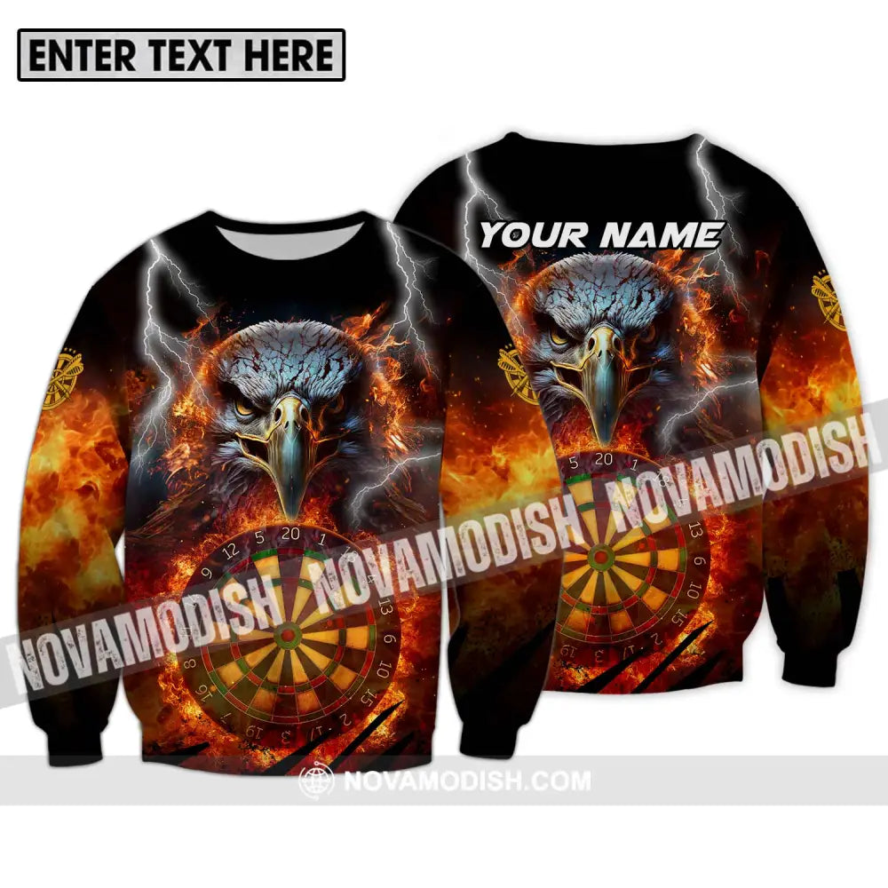Unisex Shirt - Custom Name Fire Eagle Darts Shirt Long Sleeve / S T-shirt