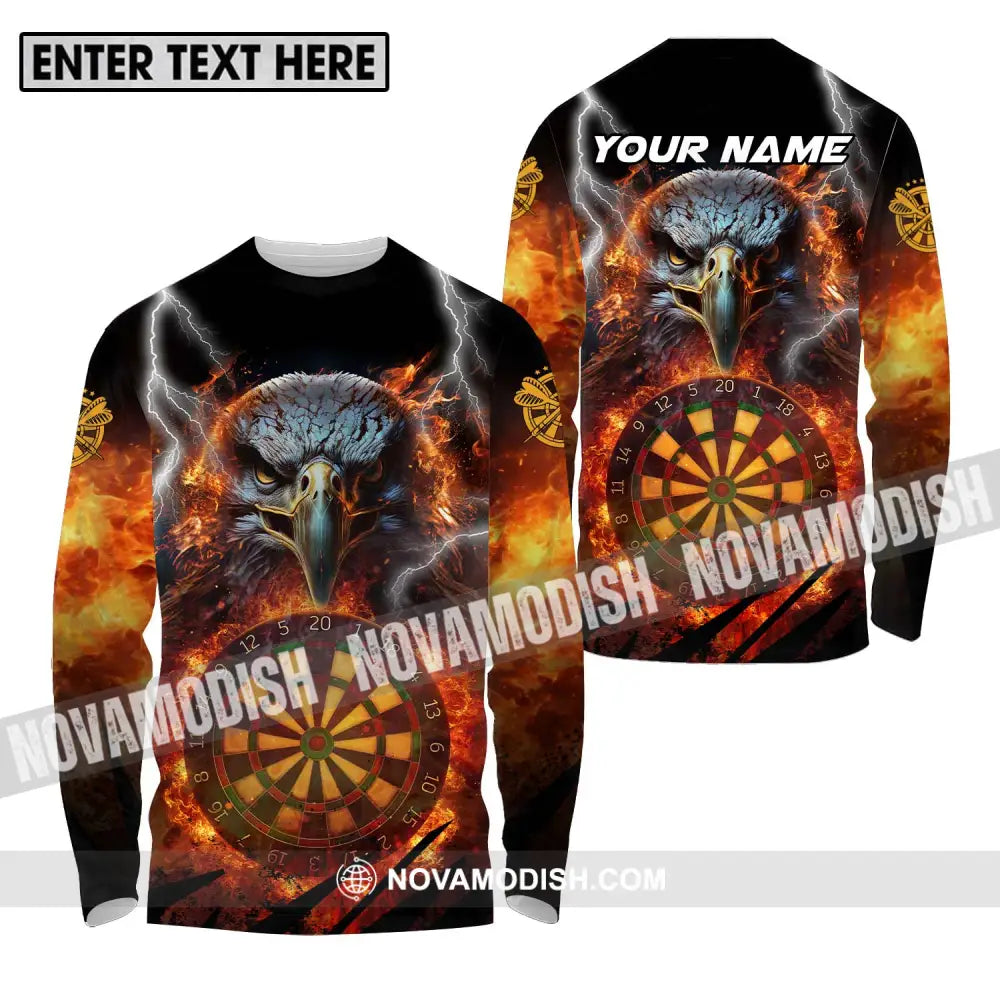 Unisex Shirt - Custom Name Fire Eagle Darts Shirt Long Sleeve Shirt / S T-shirt