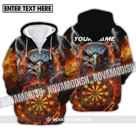 Unisex Shirt - Custom Name Fire Eagle Darts Shirt Zipper Hoodie / S T-shirt