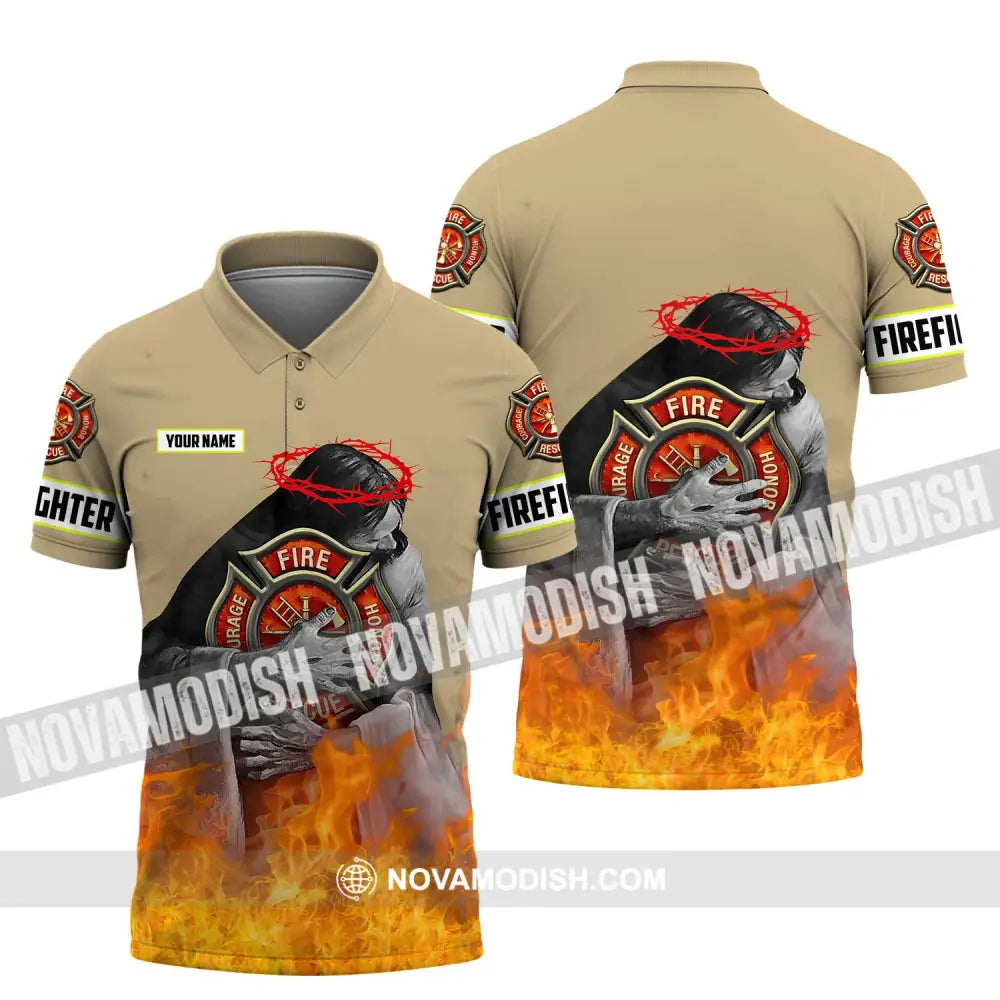 Unisex Shirt - Custom Name Fire Honor Shirt Polo Shirt / S T-shirt