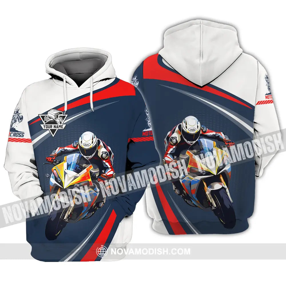Unisex Shirt - Custom Name Fire Motobike Shirt For Player Motocross Hoodie / S T-shirt