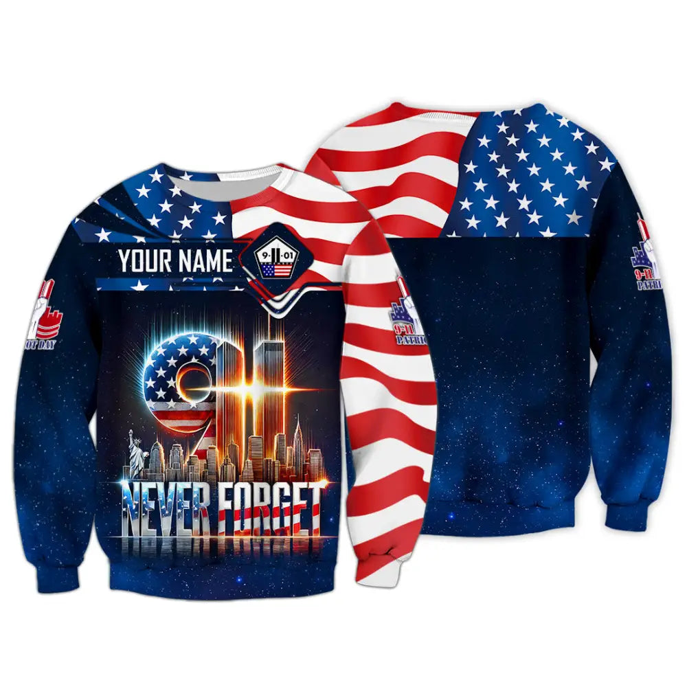 Unisex Shirt Custom Name Firefighter Memorial 911 Long Sleeve / S T-Shirt