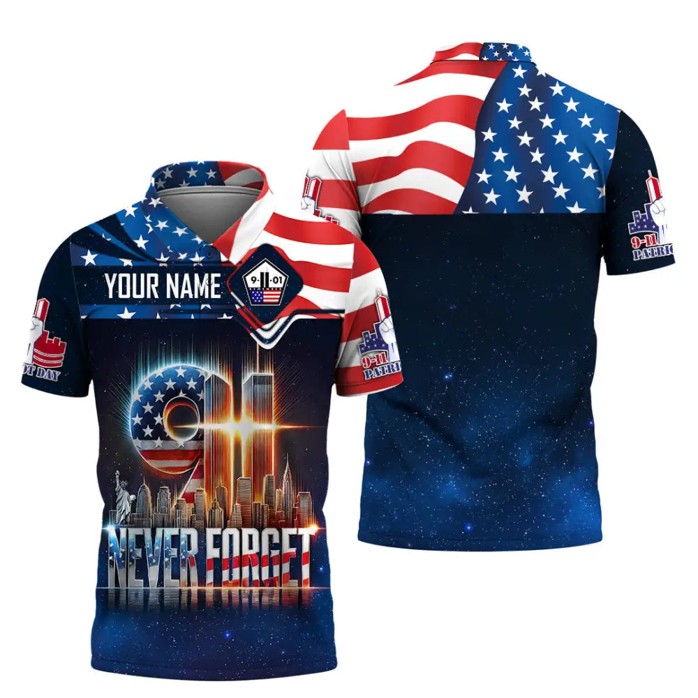 Unisex Shirt Custom Name Firefighter Memorial 911 Polo / S T-Shirt