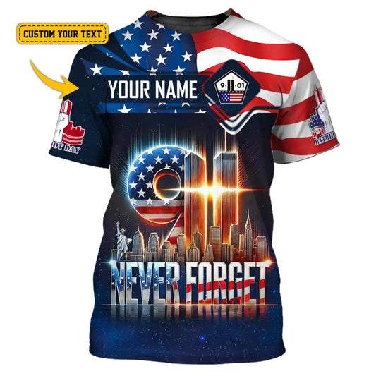 Unisex Shirt Custom Name Firefighter Memorial 911 T-Shirt