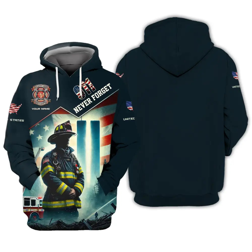 Unisex Shirt Custom Name Firefighter Memorial Fallen Firefighters 911 Hoodie / S T-Shirt