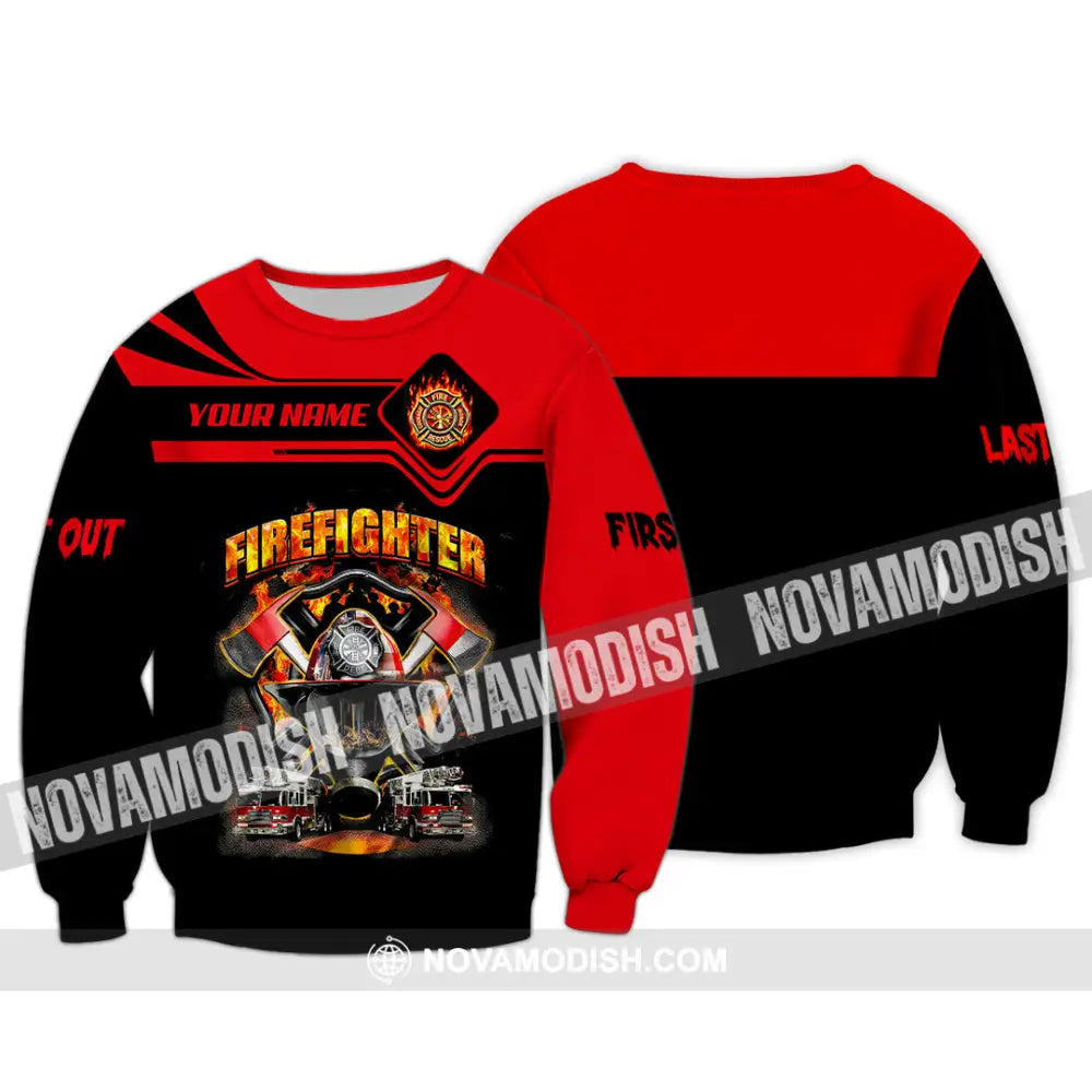 Unisex Shirt Custom Name Firefighter Memorial Fallen Firefighters 911 Long Sleeve / S T-Shirt