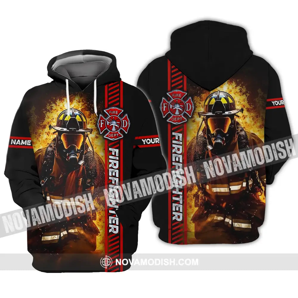 Unisex Shirt - Custom Name Shirt Firefighter Patriot Day 911 Hoodie / S T-shirt