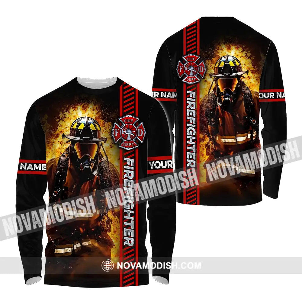Unisex Shirt - Custom Name Shirt Firefighter Patriot Day 911 Long Sleeve Shirt / S T-shirt