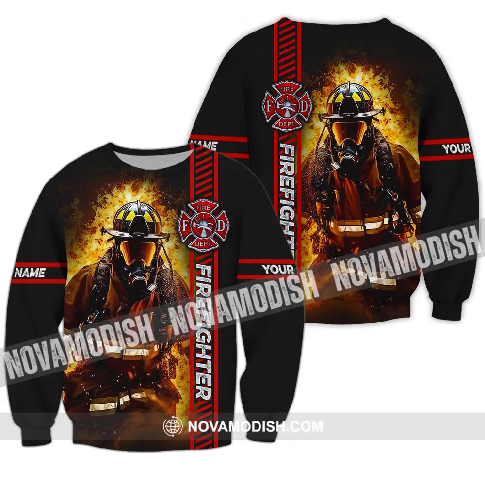 Unisex Shirt - Custom Name Shirt Firefighter Patriot Day 911 Long Sleeve / S T-shirt