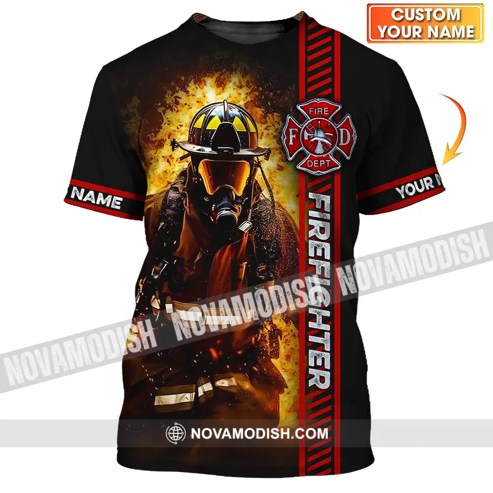 Unisex Shirt - Custom Name Shirt Firefighter Patriot Day 911 T-shirt
