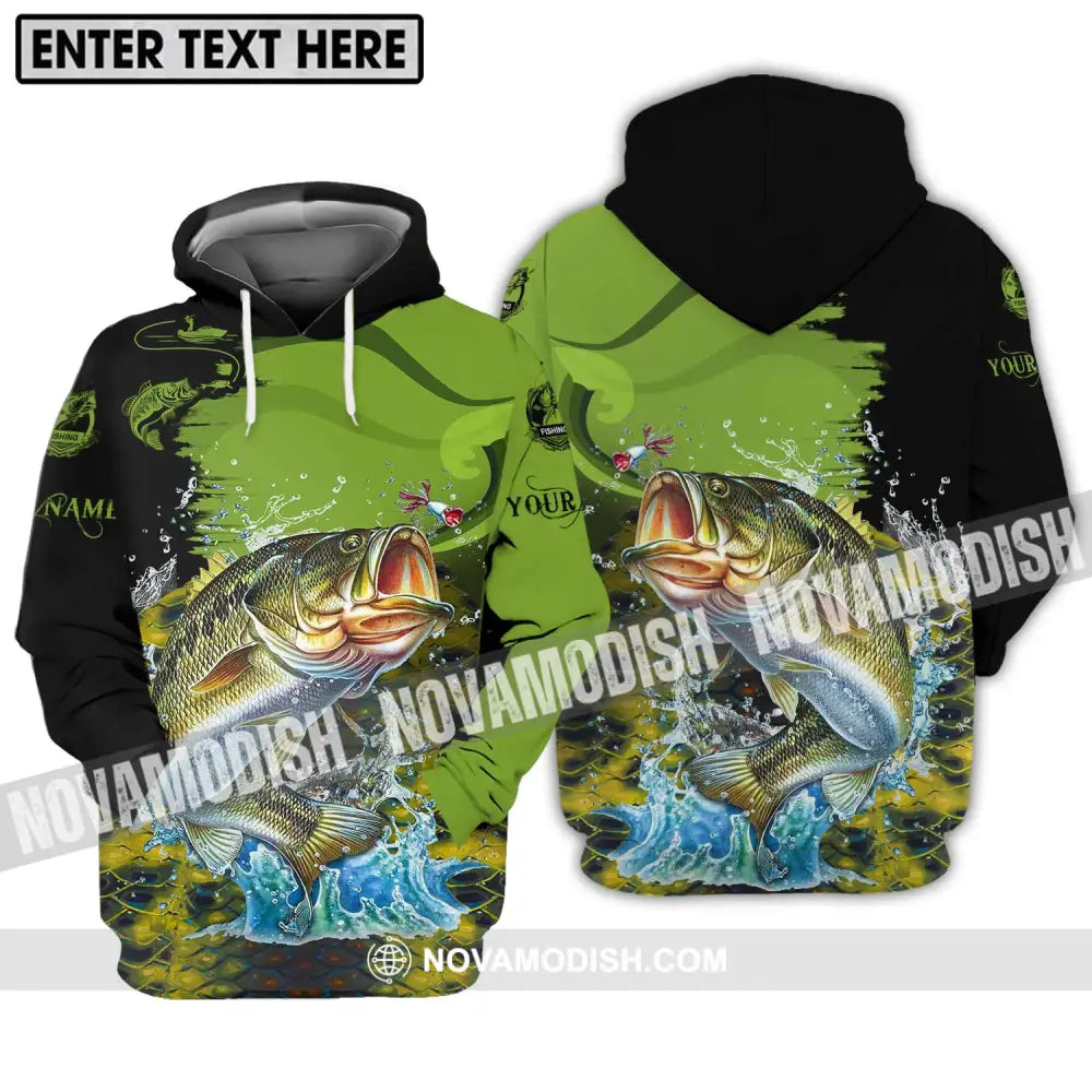 Unisex Shirt - Custom Name Fish On Fish Green And Black Shirt Hoodie / S T-shirt