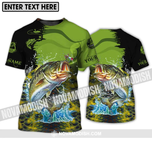 Unisex Shirt - Custom Name Fish On Fish Green And Black Shirt T-Shirt / S T-shirt