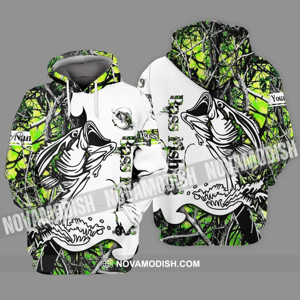 Unisex Shirt - Custom Name Fish On Fish Green And White Shirt Hoodie / S T-shirt