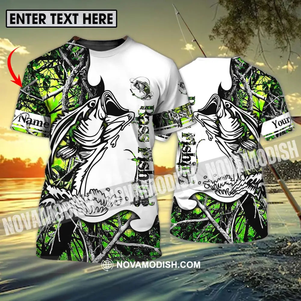 Unisex Shirt - Custom Name Fish On Fish Green And White Shirt T-shirt