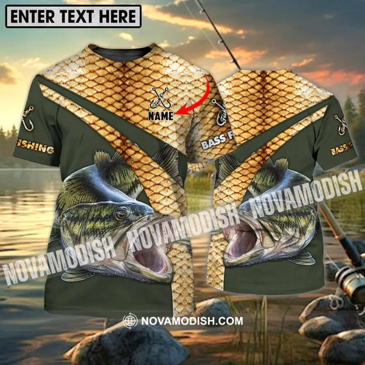 Unisex Shirt - Custom Name Shirt Fish On Hook Bass Fishing T-shirt