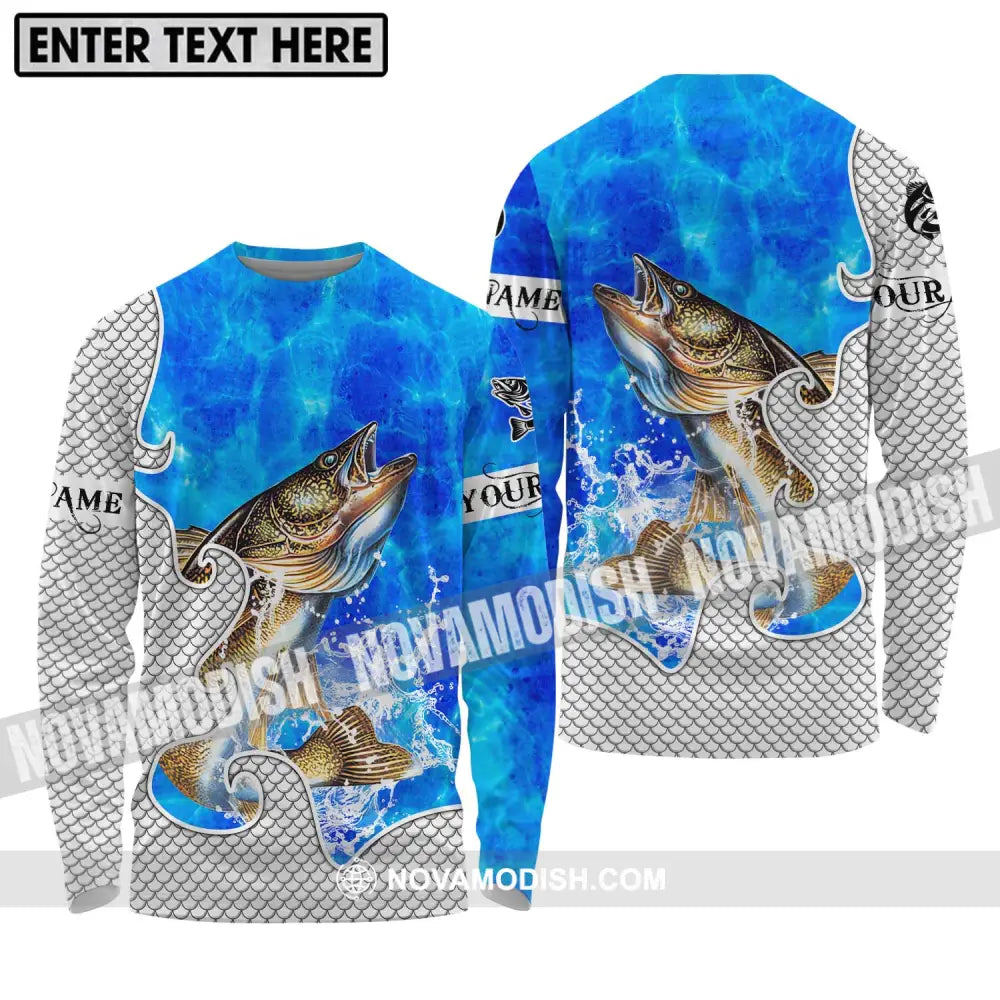Unisex Shirt - Custom Name Fish On Fish Shirt Long Sleeve Shirt / S T-shirt