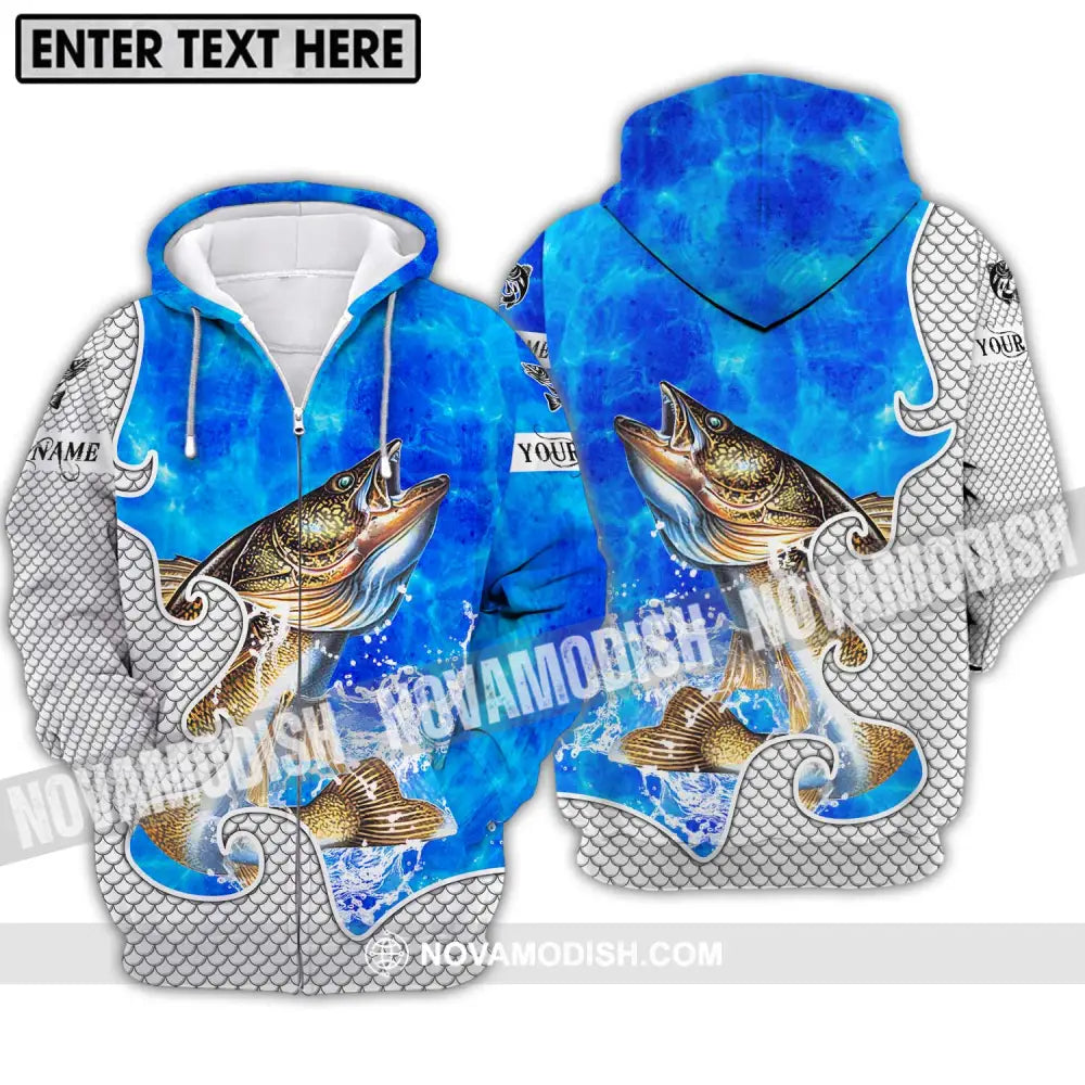 Unisex Shirt - Custom Name Fish On Fish Shirt Zipper Hoodie / S T-shirt