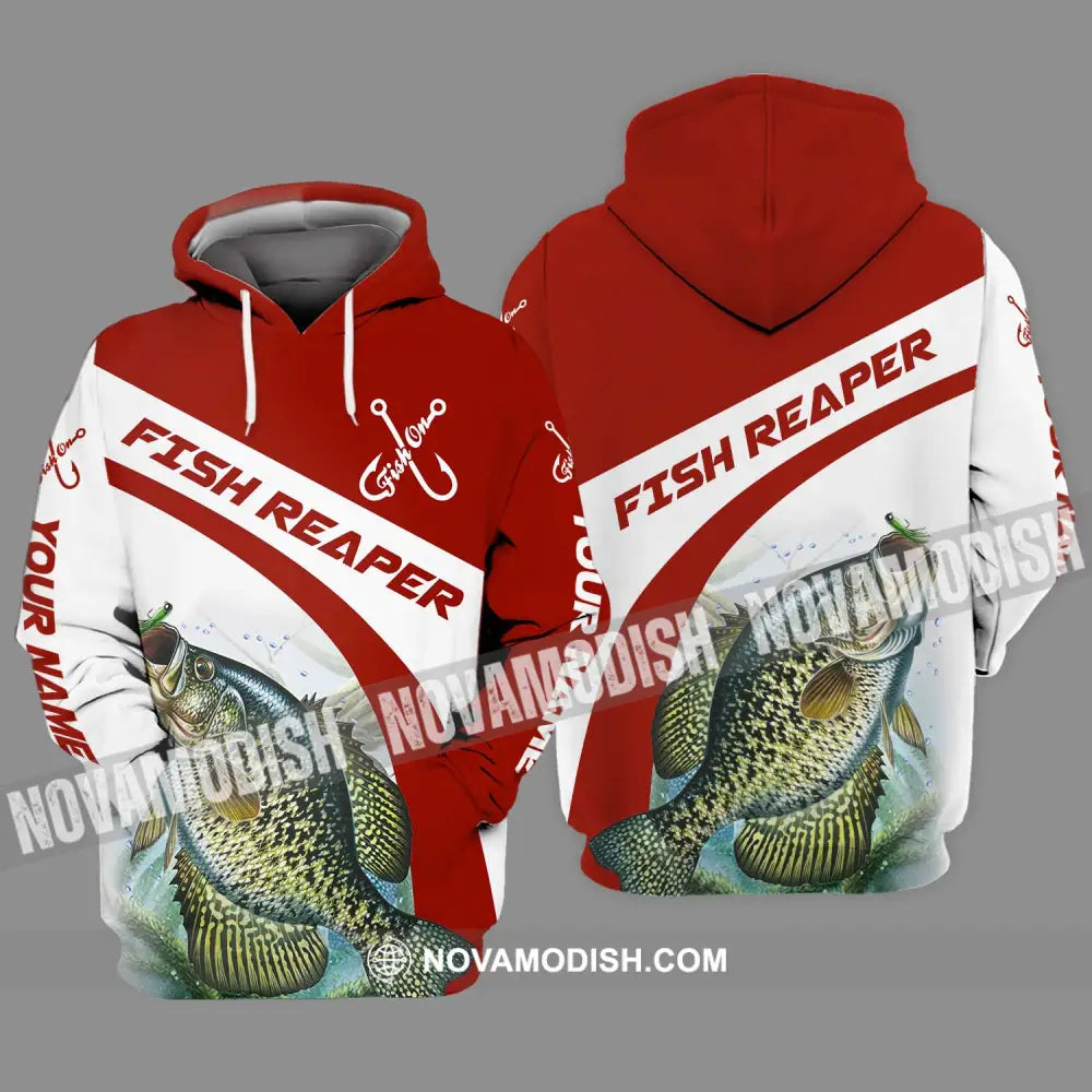 Unisex Shirt - Custom Name Shirt Fish Reaper Red And White Hoodie / S T-shirt