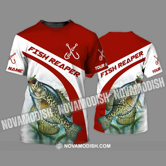 Unisex Shirt - Custom Name Shirt Fish Reaper Red And White T-Shirt / S T-shirt