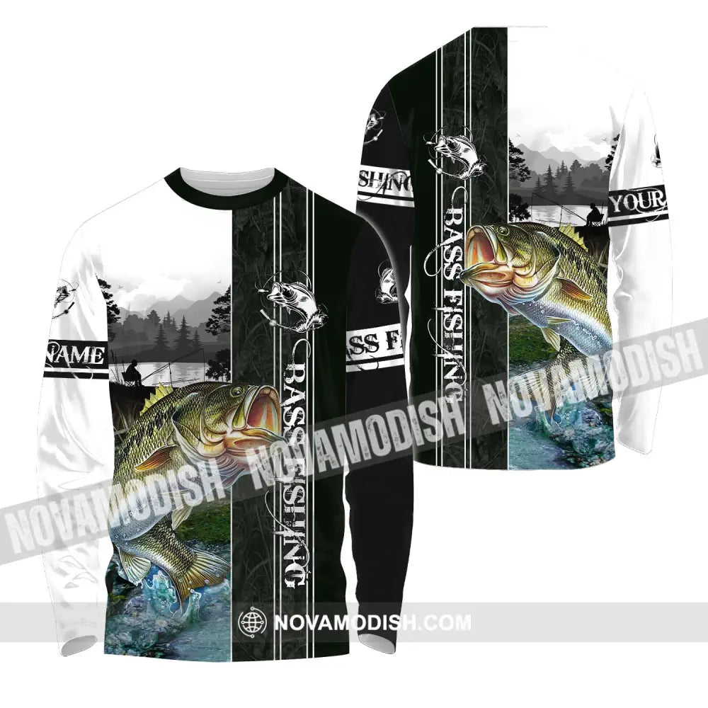 Unisex Shirt - Custom Name Fish Worker Shirt Bass Fishing Long Sleeve Shirt / S T-shirt