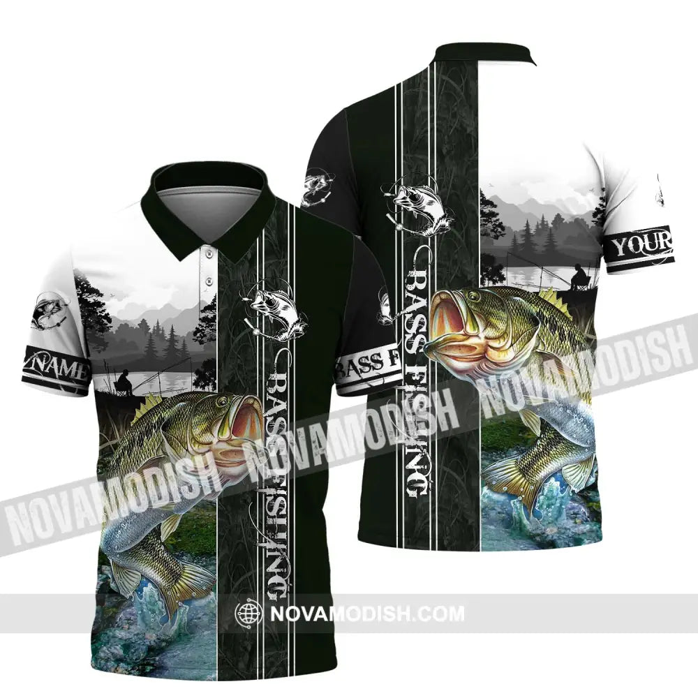 Unisex Shirt - Custom Name Fish Worker Shirt Bass Fishing Polo Shirt / S T-shirt