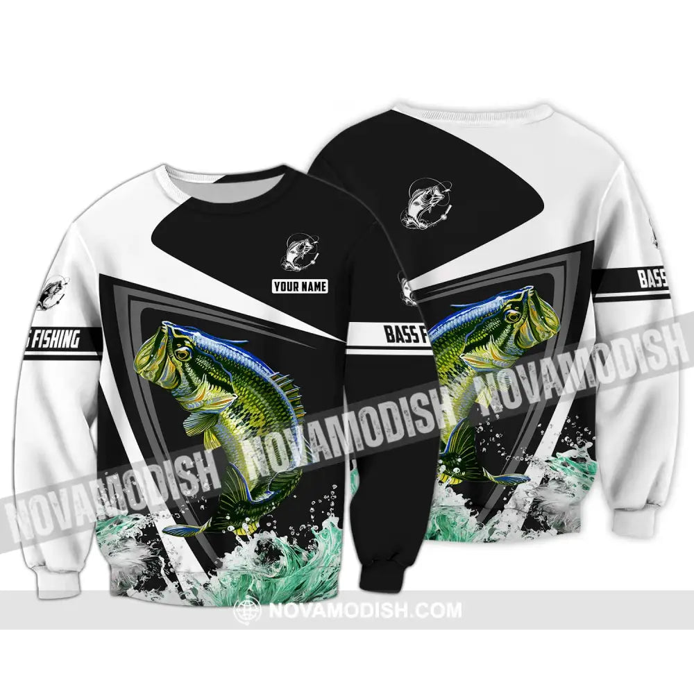 Unisex Shirt - Custom Name Fish Worker Shirt Hook Bass Fishing Long Sleeve / S T-shirt