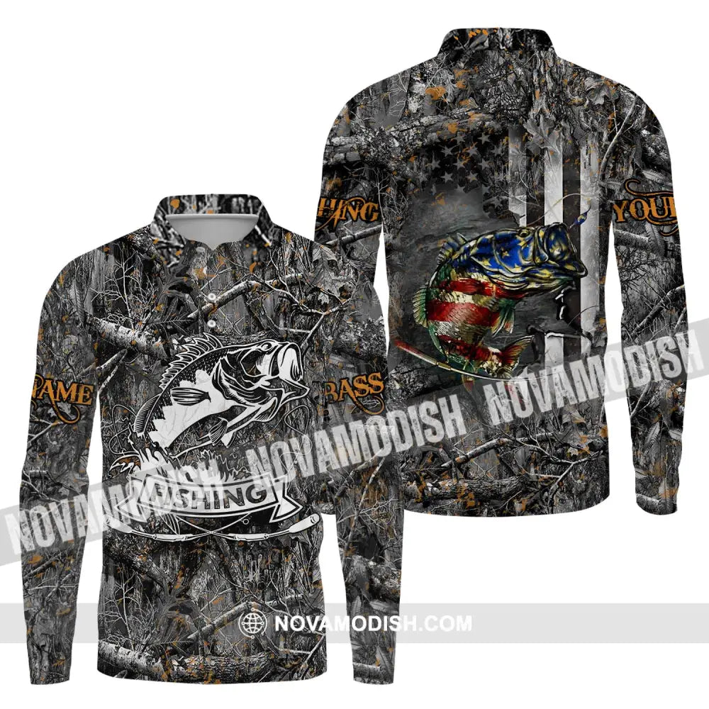 Unisex Shirt - Custom Name Fish Worker Shirt Hook Fishing Bass Fishing Long Sleeve Polo / S T-shirt