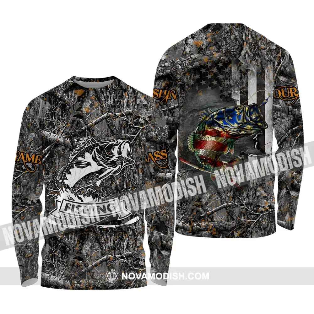 Unisex Shirt - Custom Name Fish Worker Shirt Hook Fishing Bass Fishing Long Sleeve Shirt / S T-shirt