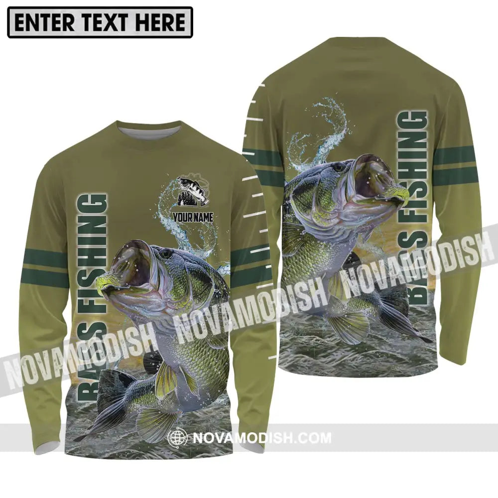 Unisex Shirt - Custom Name Fisher Shirt Bass Fishing Long Sleeve Shirt / S T-shirt
