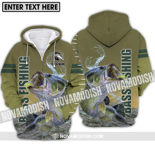 Unisex Shirt - Custom Name Fisher Shirt Bass Fishing Zipper Hoodie / S T-shirt