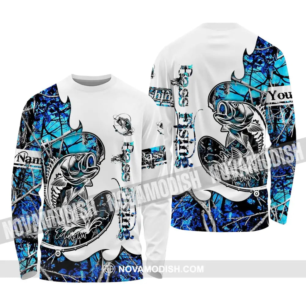 Unisex Shirt - Custom Name Fisher Shirt Fishing Bass Long Sleeve Shirt / S T-shirt