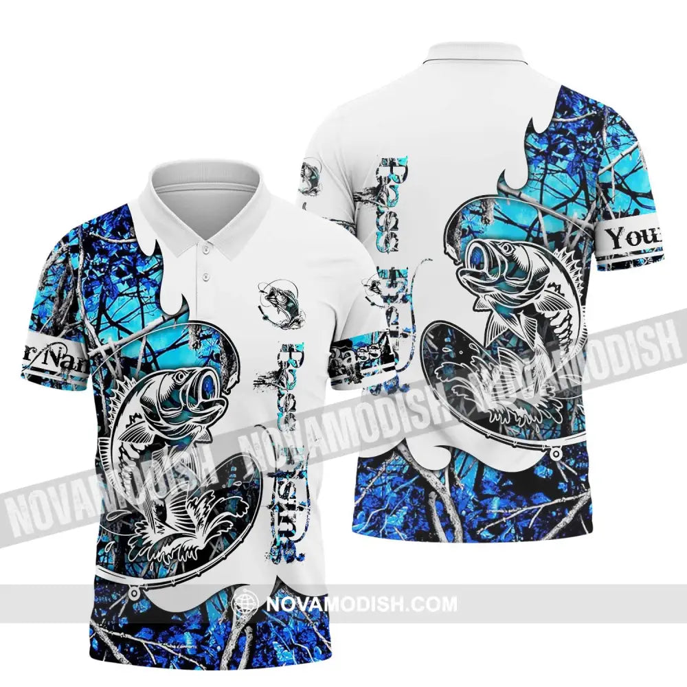 Unisex Shirt - Custom Name Fisher Shirt Fishing Bass Polo Shirt / S T-shirt