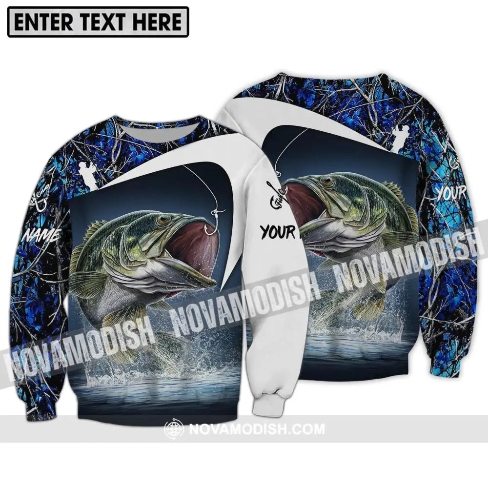 Unisex Shirt - Custom Name Fisher Shirt Hook Fishing Long Sleeve / S T-shirt