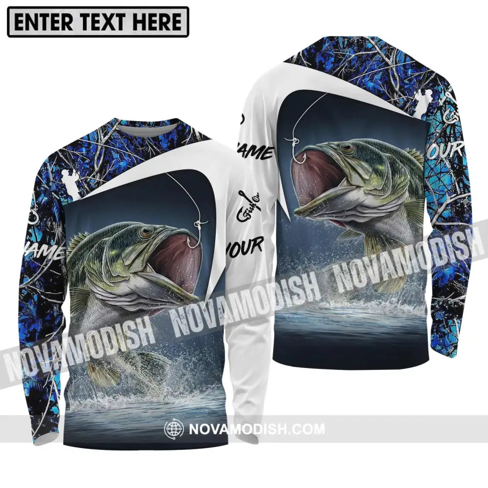 Unisex Shirt - Custom Name Fisher Shirt Hook Fishing Long Sleeve Shirt / S T-shirt