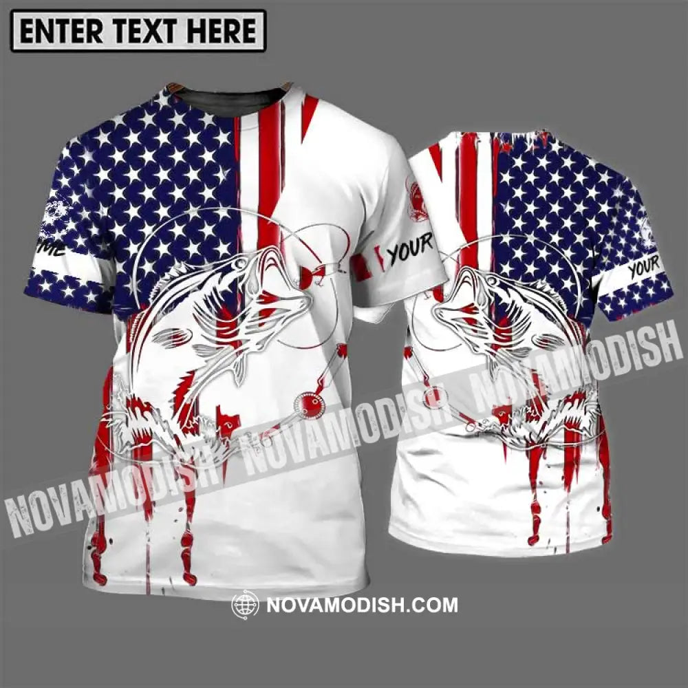 Unisex Shirt - Custom Name Fisher Shirt USA Flag Color T-Shirt / S T-shirt