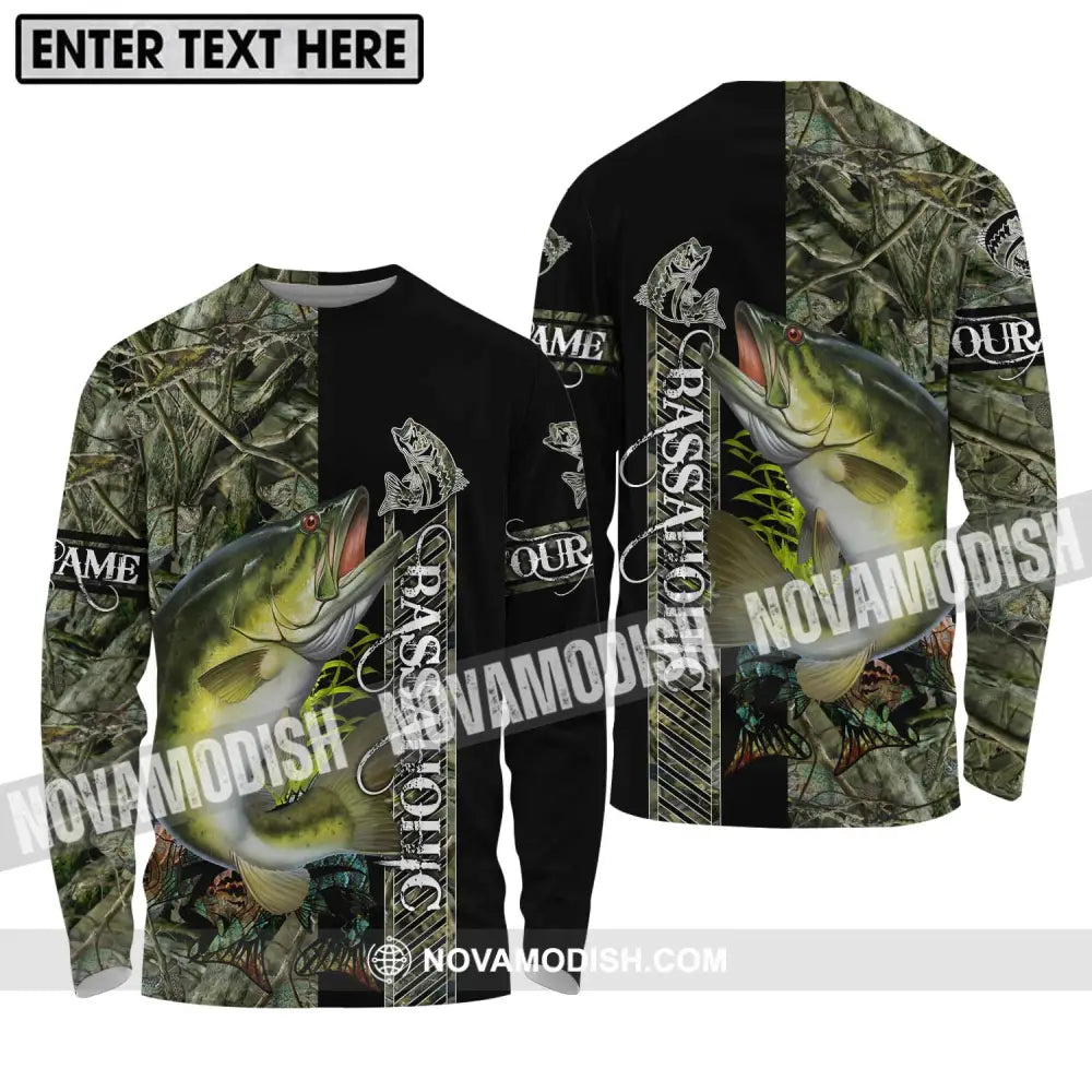 Unisex Shirt - Custom Name Fishing Shirt Bassa Long Sleeve Shirt / S T-shirt