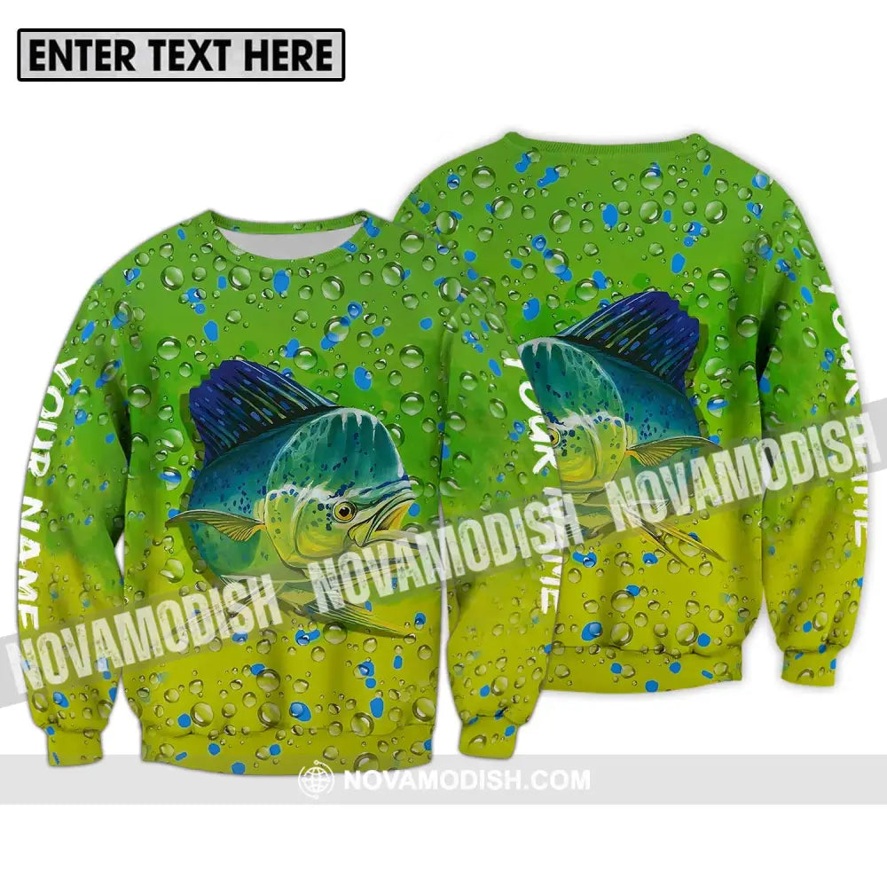 Unisex Shirt - Custom Name Fishing Shirt Big Sea Fish Long Sleeve / S T-shirt