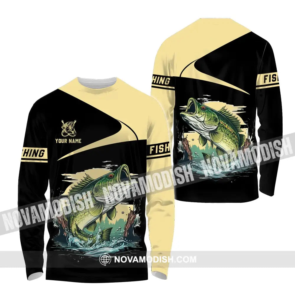 Unisex Shirt - Custom Name Fishing Black Gold Shirt T-shirt