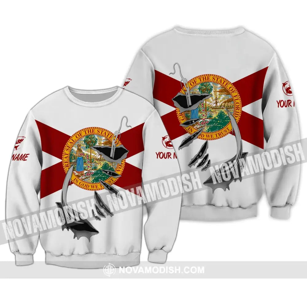 Unisex Shirt - Custom Name Fishing Florida Shirt Long Sleeve / S T-shirt